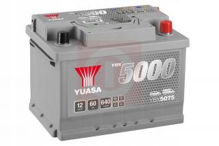 Akumulator YUASA SILVER 60Ah 640A P+ YBX5075 NEW