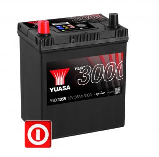 Akumulator YUASA YBX3055 36Ah 330A L+ MATIZ TICO