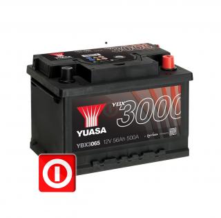 Akumulator YUASA YBX3065 12V 56Ah 500A P+