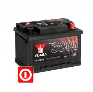 Akumulator YUASA YBX3075 60Ah 550A P+