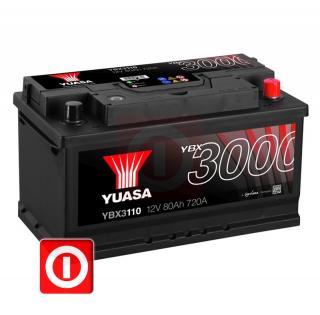 Akumulator YUASA YBX3110 80Ah 720A