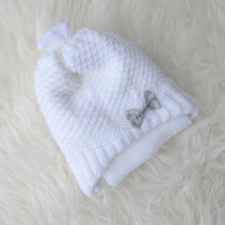 Czapeczka do chrztu biała 36-40 cm