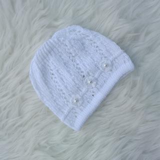Czapeczka do chrztu wiosenna 32 - 38 cm