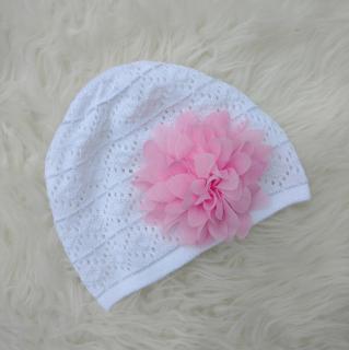 Czapeczka do chrztu wiosenna 40 - 44  cm