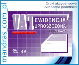 EWIDENCJA SPRZEDAŻY VAT uproszczona Vu-55 A5 [dr6]