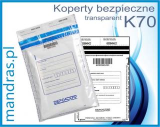 Koperty bezpieczne K70 TRANSPARENT (50szt.)