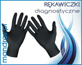 Rękawiczki diagnostyczne NITRYLOWE czarne S [100szt.]