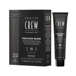 American Crew Precision Blend, Odsiwiacz dla mężczyzn, 2-3 Dark Brown - Ciemny brąz, 3 x 40ml