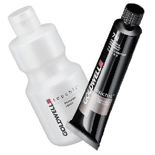 Goldwell zestaw do farbowania włosów farba Topchic + utleniacz 60 ml