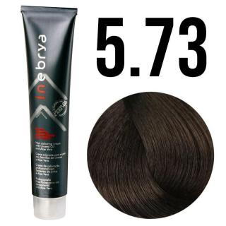 Inebrya farba do włosów, koloryzacja trwała, 100 ml Kolor: 5/73 jasny brąz złoty brąz