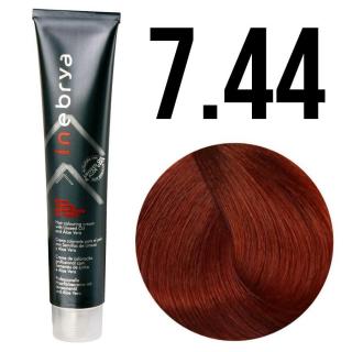 Inebrya farba do włosów, koloryzacja trwała, 100 ml Kolor: 7/44 średni blond intensywna miedź