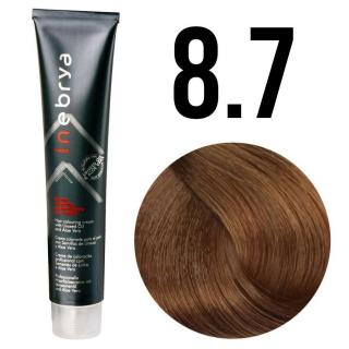 Inebrya farba do włosów, koloryzacja trwała, 100 ml Kolor: 8/7 jasny blond brązowy dąb