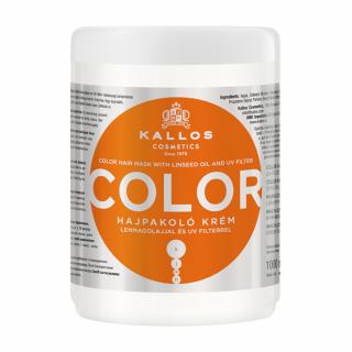 Kallos Color Maska do włosów farbowanych z olejem lnianym i filtrem UV, 1000ml
