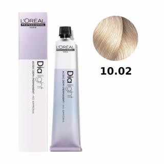 Loreal Dia Light farba do włosów farbowanych i uwrażliwionych, koloryzacja kwasowa ton w ton, bez amoniaku, 50ml Kolor: 10.02 bardzo bardzo jasny blon
