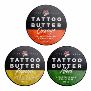 LOVEINK Zestaw Tattoo Butter - Masła do tatuażu (Orange, Papaya, Aloes) 3x100ml