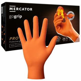 MERCATOR GOGRIP ORANGE Mocne grube rękawiczki nitrylowe XL pomarańczowe 50 sztuk