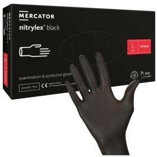 MERCATOR NITRYLEX BLACK Rękawice nitrylowe czarne rozmiar L 100 sztuk