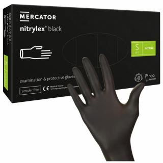 MERCATOR NITRYLEX BLACK Rękawice nitrylowe czarne rozmiar S 100 sztuk