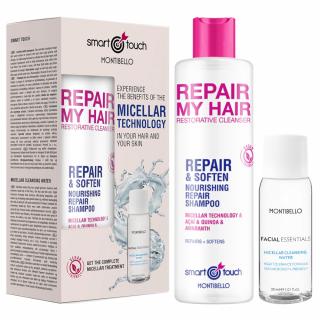 Montibello Zestaw Smart Touch Repair My Hair Micelarny szampon do włosów 300ml + płyn micelarny do twarzy 30ml