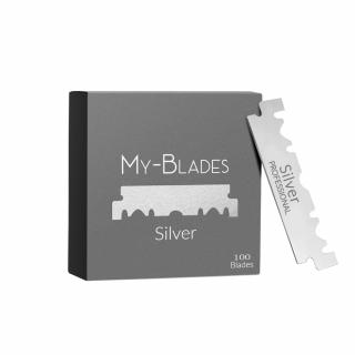 MY-BLADES Silver Single Edge Blades Żyletki połówki do brzytwy 100 sztuk