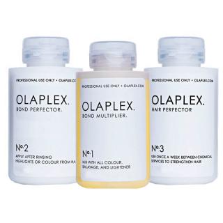 OLAPLEX ZESTAW No.1 Bond Multiplier 22,5 ml, No.2 Bond Perfector 45 ml, No.3 Hair Perfector 20 ml, opakowanie zastępcze - strzykawki