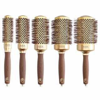 Olivia Garden Expert Blowout Shine Gold  Brown Zestaw szczotek do modelowania włosów z jonizacją, 25-65mm