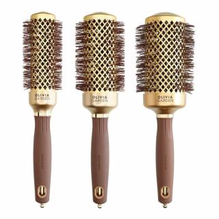 Olivia Garden Expert Blowout Shine Gold  Brown Zestaw szczotek do modelowania włosów z jonizacją, 35-55mm