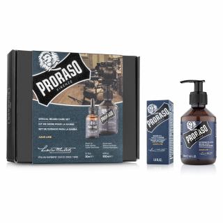 PRORASO Duo Pack Zestaw do brody Olejek + Szampon, Azur Lime