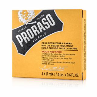 Proraso Hot Oil Treatment - Rozgrzewające Olejki do Brody Wood  Spice, 4x17ml