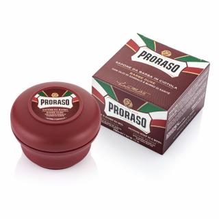 PRORASO Mydło do golenia w tyglu do skóry z twardym zarostem, Linia Czerwona, 150ml