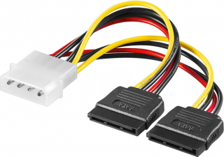 Akyga Molex - SATA x2, 0.15m, Wielokolorowy