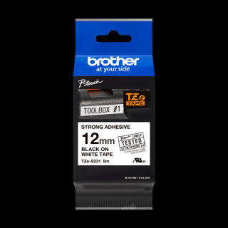 Brother - Taśma czarny druk/biały.pod. lamin.,8m,12mm mk (TZE-S231)