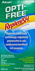OPTI FREE REPLENISH 120 ml - regenerujący płyn do soczewek  płyn wielofunkcyjny do soczewek kontaktowych z TearGlyde