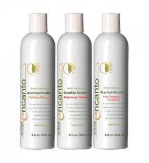 Encanto DO BRASIL 3x236ml  Zestaw keratyna, szampon i odżywka do keratynowego prostowania włosów