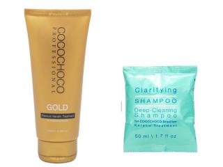 Zestaw Cocochoco Gold Keratyna do Włosów 100ml + Cocochoco Clarifying Shampoooczyszczający szampon 50ml