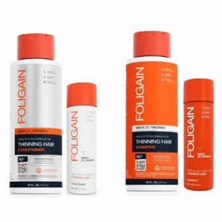 Zestaw Foligain Stimulating Shampoo Men szampon stymulujący porost włosów dla mężczyzn 473ml + Foligain Conditioner Men odżywka stymulująca porost wło