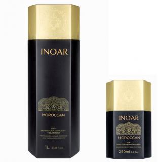 Zestaw INOAR keratyna do prostowania włosów 1000ml + INOAR szampon oczyszczający 250ml