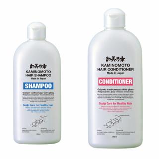 Zestaw Kaminomoto Hair Shampoo szampon pielęgnujący i wzmacniający skórę głowy 300ml + Kaminomoto Hair Conditioner odżywka do włosów i skóry głowy 300