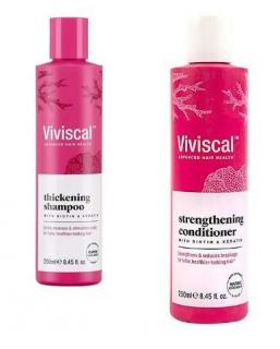 Zestaw Viviscal Szampon zwiększający objętość włosów z biotyną i keratyną 250ml + Viviscal Odżywka wzmacniająca włosy z biotyną i keratyną 250ml