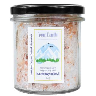 SÓL DO KĄPIELI Z OLEJKAMI ETERYCZNYMI NA ZDROWY ODDECH 350g - YOUR CANDLE