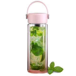 Butelka termiczna z podwójną ścianką i zaparzaczem Fuori Różowa Vialli Design 350 ml