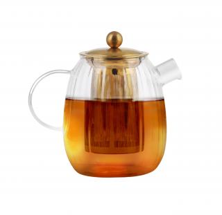 Dzbanek z zaparzaczem do herbaty Tulip Złoty mat Vialli Design 1000 ml