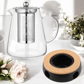 Dzbanek z zaparzaczem i podgrzewaczem Universal Czarnym Kamelia Florina 1 l