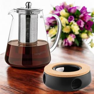 Dzbanek z zaparzaczem Tibi 1,3 l z podgrzewaczem ceramicznym czarnym Universal