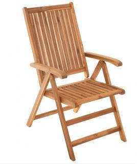 Fotel drewniany składany z podłokietnikami Akacja 56x75x103cm Patio