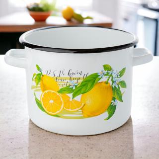Garnek emaliowany Cytryna Emalia Pleszew 22 cm 6 l