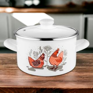 Garnek emaliowany Rubinka Emalia Pleszew 16 cm 2 l