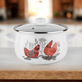 Garnek emaliowany Rubinka Emalia Pleszew 18 cm 2,9 l