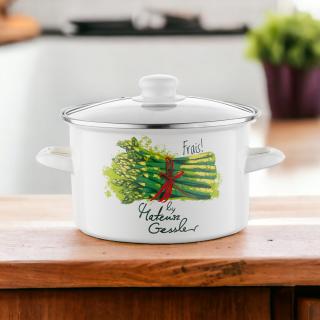 Garnek emaliowany Szparagi Emalia Pleszew 16 cm 2 l
