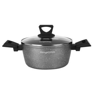 Garnek z pokrywką na indukcję non-stick Grigio Könighoffer 3,9 l